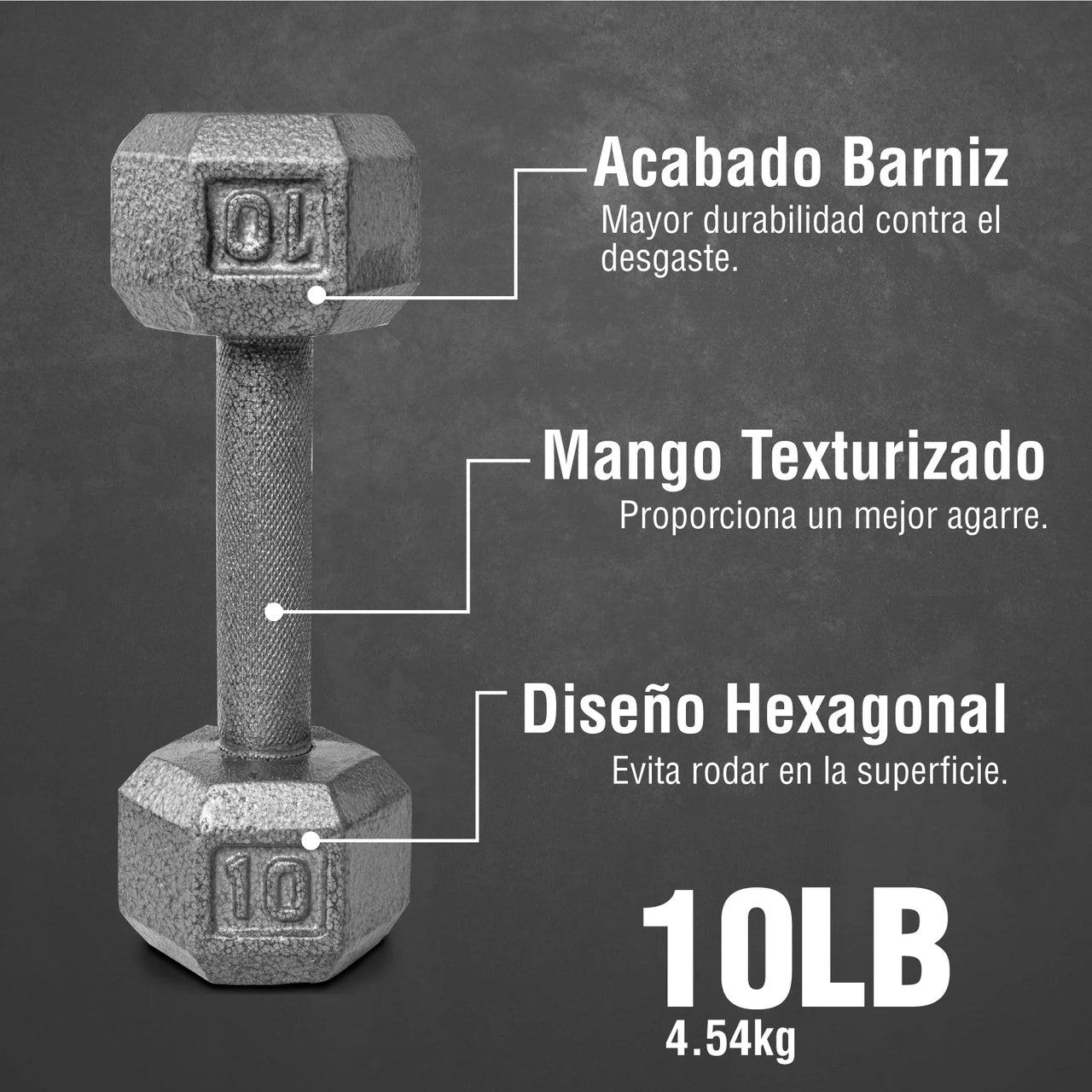 Mancuernas hexagonal de hierro 2.5 - 25 kgs