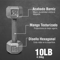 Thumbnail for Mancuernas hexagonal de hierro 2.5 - 25 kgs