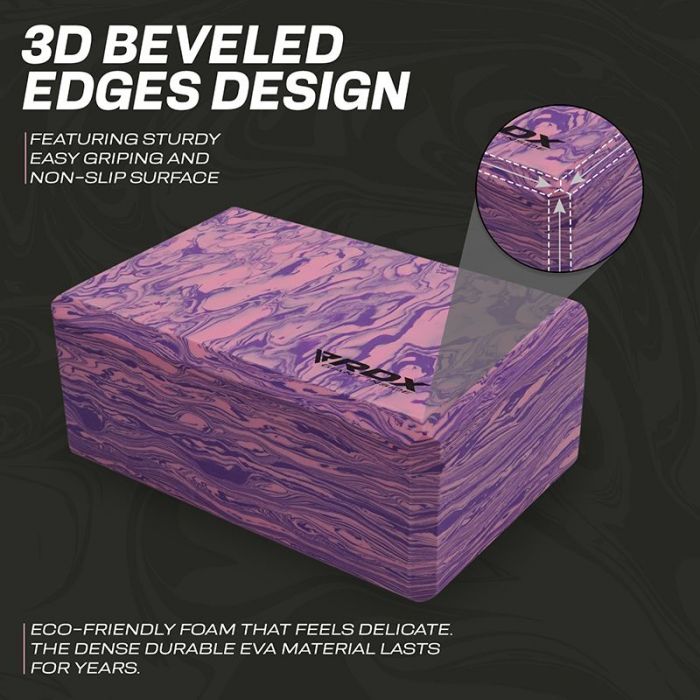 BLOQUE DE YOGA ANTIDESLIZANTE DE ESPUMA EVA DE PP RDX DE ALTA DENSIDAD PURPURA
