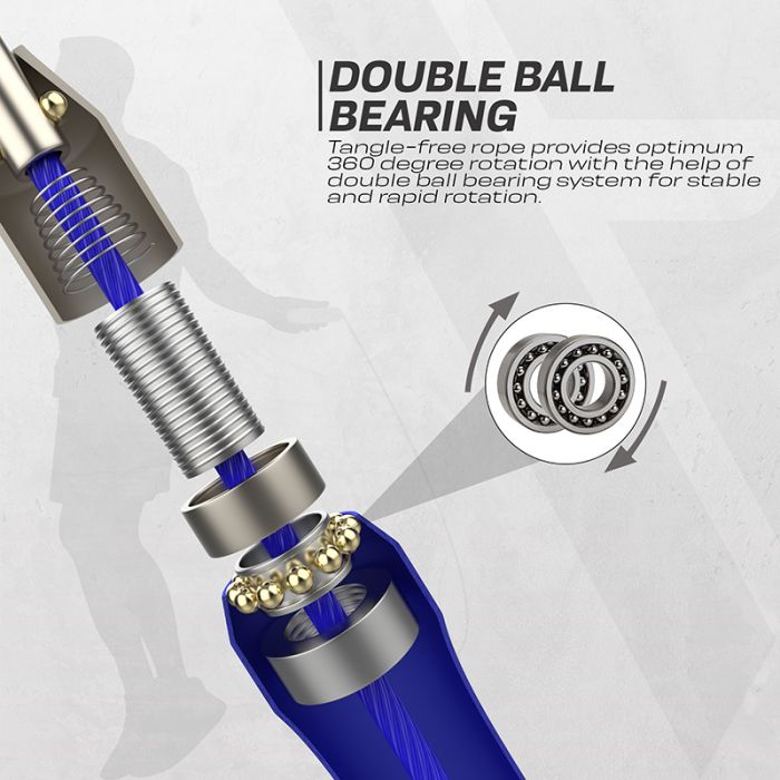 RDX W2 10.3 FT ADJUSTABLE JUMP ROPE WITH NON-SLIP ALUMINUM HANDLES