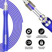 Thumbnail for RDX W2 10.3 FT ADJUSTABLE JUMP ROPE WITH NON-SLIP ALUMINUM HANDLES
