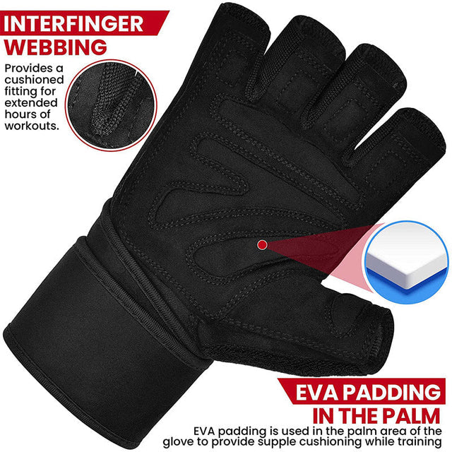 RDX L4 Open Finger Weight Lifting Gym Gloves
