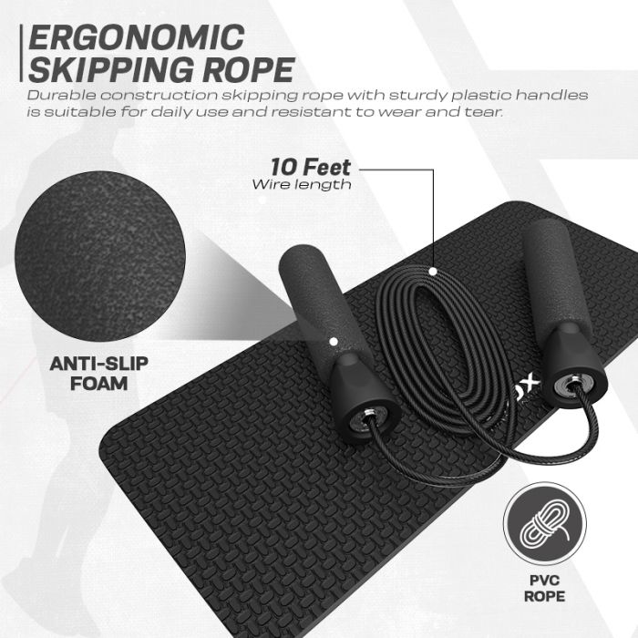 JUEGO DE RODILLOS PARA ABDOMINALES 4 EN 1 CON BARRA PARA FLEXIONES, CUERDA PARA SALTAR Y RODILLERAS