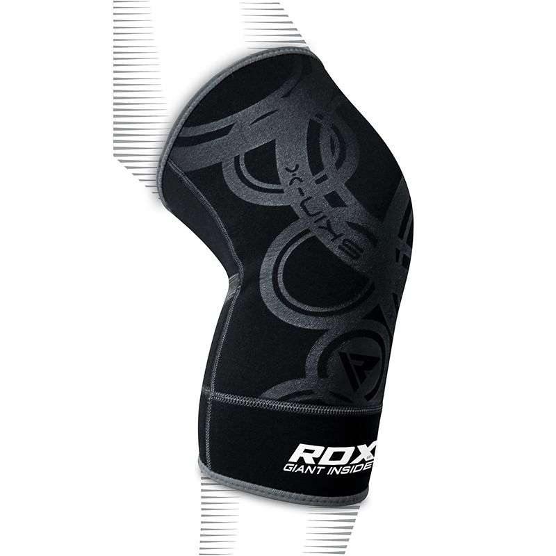 RDX K1 Soporte de rodilla Manga de compresión antideslizante para atletas Negro / Gris - Chelo Sports
