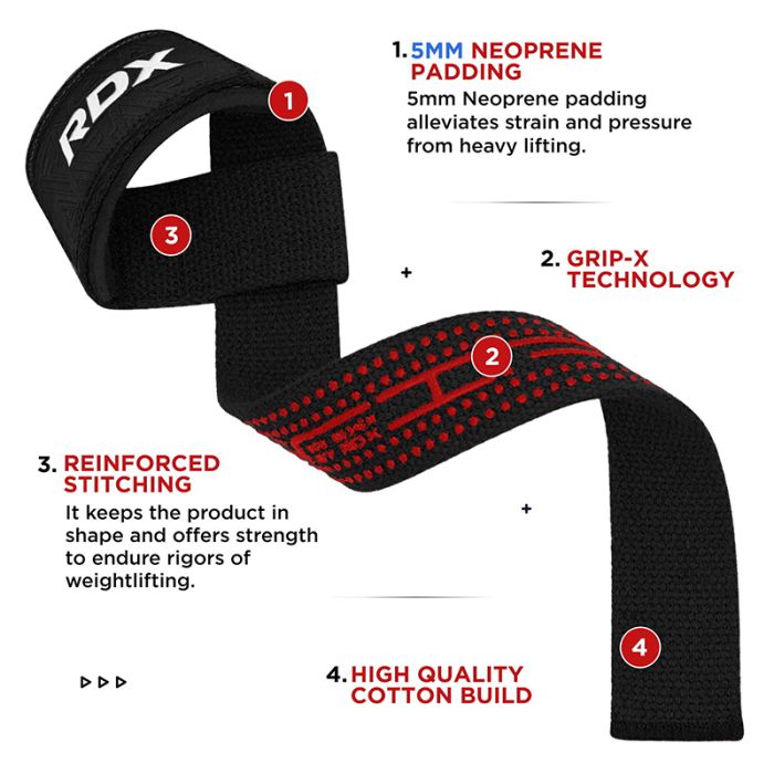 CORREAS PARA LEVANTAMIENTO DE PESAS STRAPS RDX S4+
