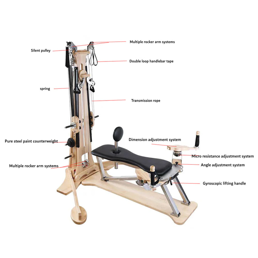 Cama Zen Soft para pilates en Bolivia - detalle de estructura y accesorios - Chelo Sports