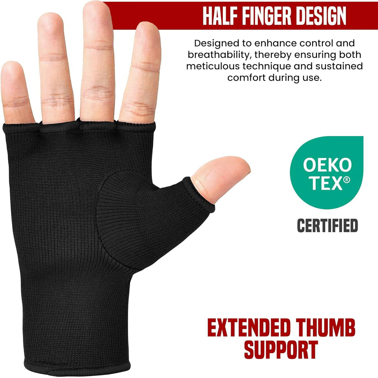 RDX IS Gel Padded Inner Gloves Hook and Loop Wrist Strap for Knuckle Protection OEKO-TEX®Â Standard 100 Certified