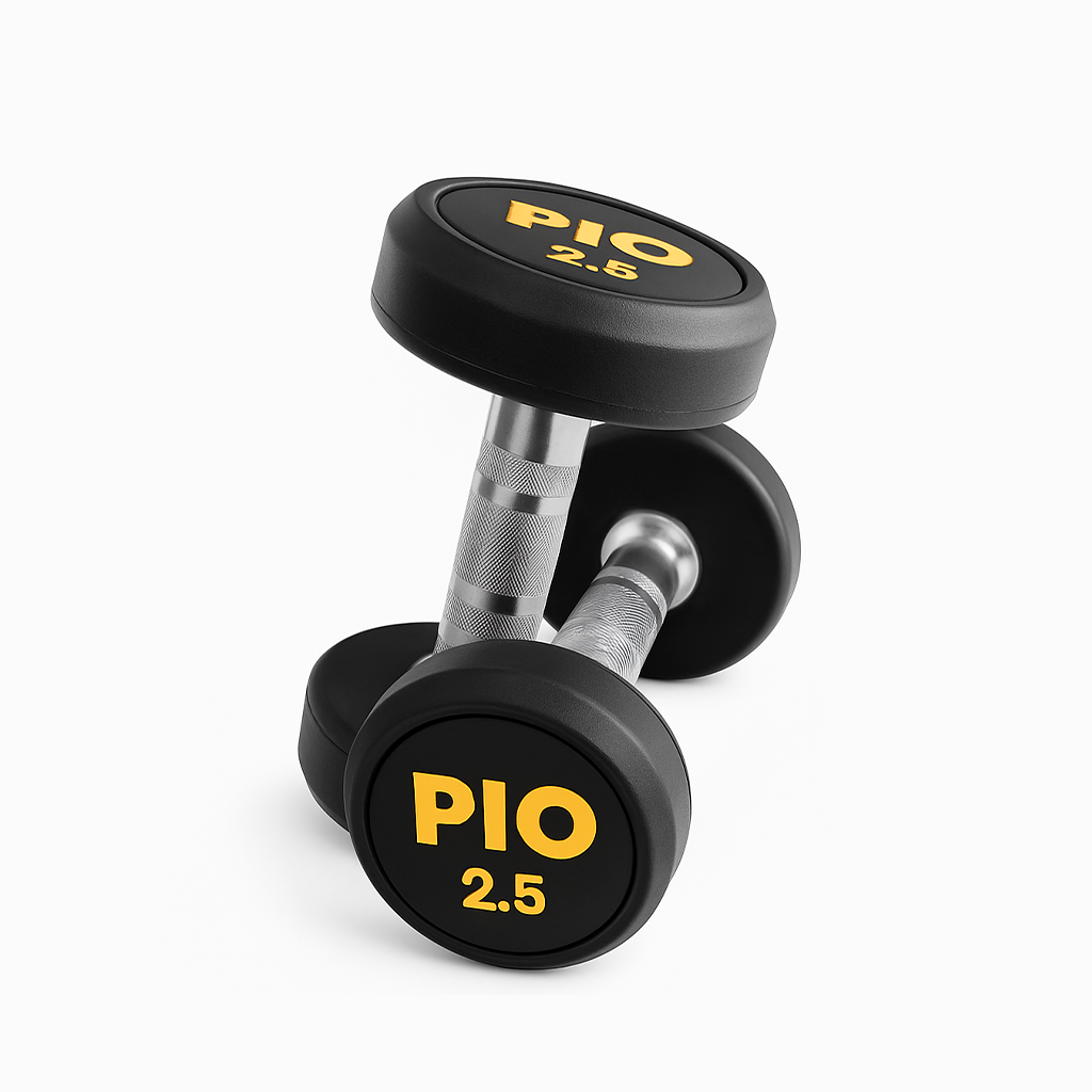 Mancuernas de PIO engomado amarillo 2.5 - 35 kgs