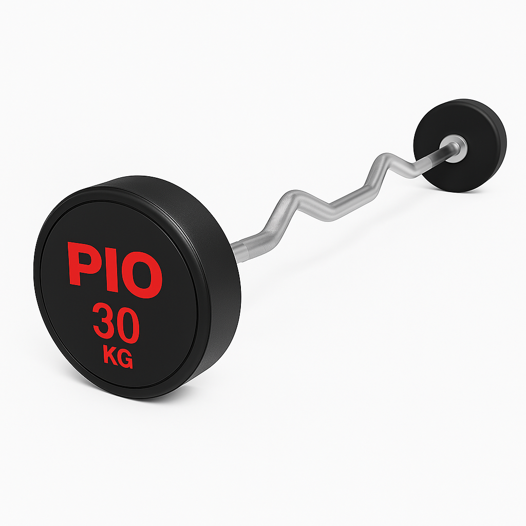 Rubber barbell curvo Pio rojo  10-30 Kgs