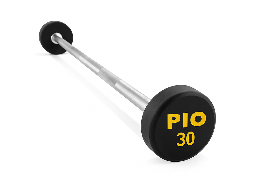 Rubber Barbell Pio con barra recta 10-30 Kgs.