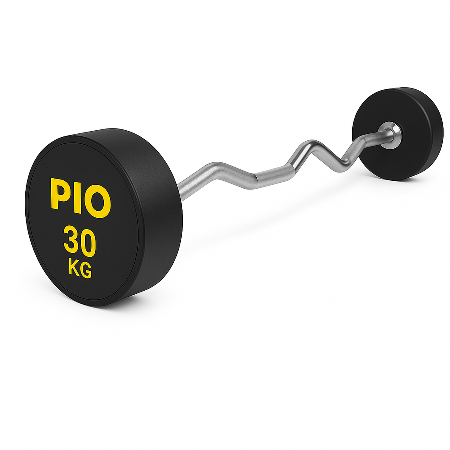 Rubber barbell curvo Pio 10-30 Kgs