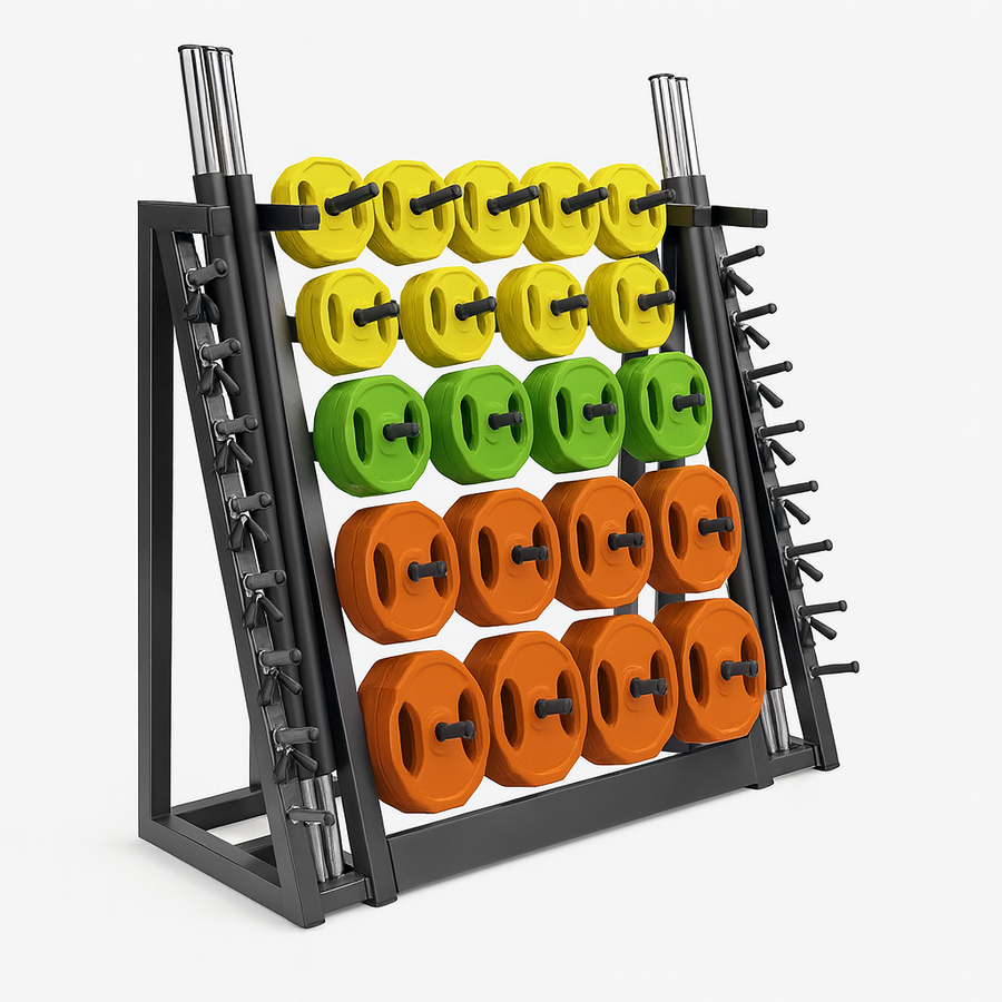 Rack body pump colors en Bolivia - soporte para barras y discos fitness - Chelo Sports