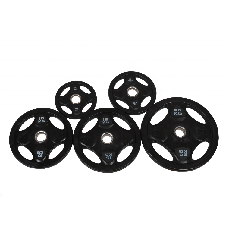 Set de discos engomados con agarre en Bolivia - rango 2.5 a 20 kg - Chelo Sports