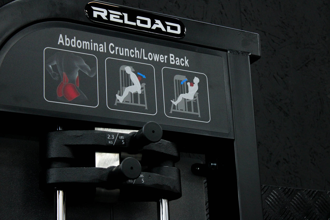Máquina Abdominal Crunch Dual HS en Bolivia - vista lateral para entrenamiento de core - Chelo Sports
