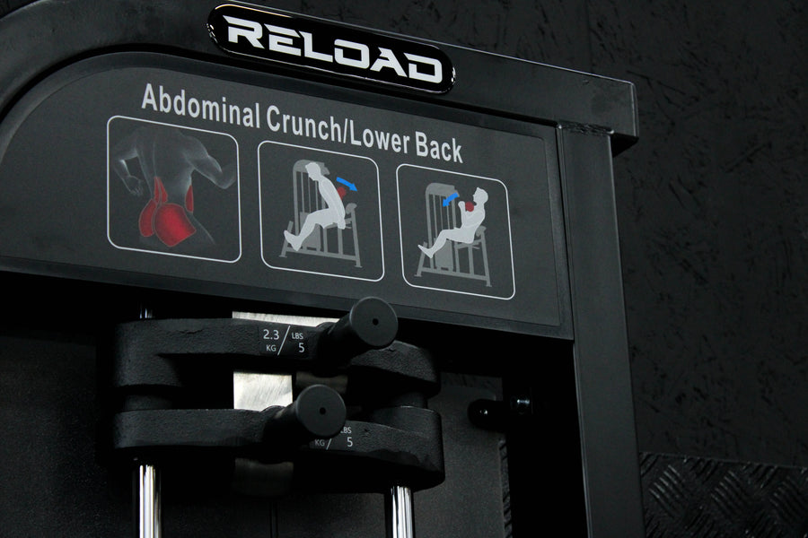 Máquina Abdominal Crunch Dual HS en Bolivia - vista lateral para entrenamiento de core - Chelo Sports