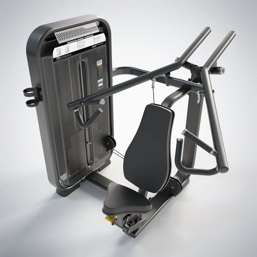 Press de Hombros Fusion Pro en Bolivia - detalle de asiento y brazos - Chelo Sports