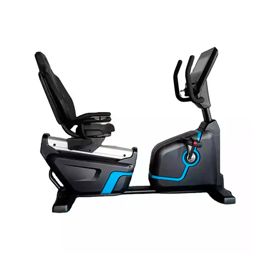Bicicleta magnética reclinada con pantalla táctil en Bolivia - vista frontal - Chelo Sports
