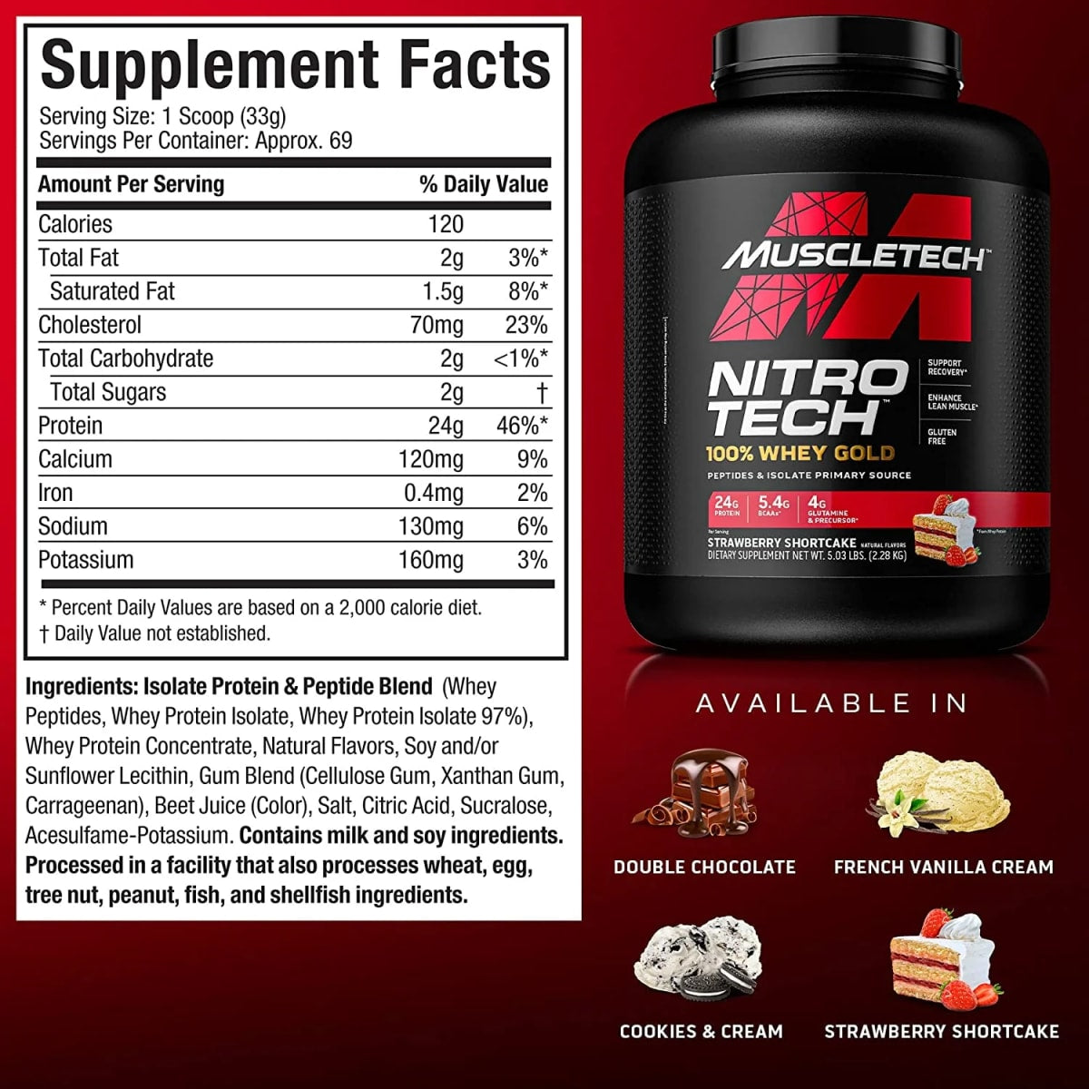 NITRO-TECH 100% Whey Gold MuscleTech