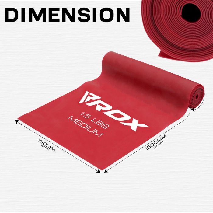 Bandas elasticas RDX B1 en Bolivia - detalle de resistencia plana TPE - Chelo Sports