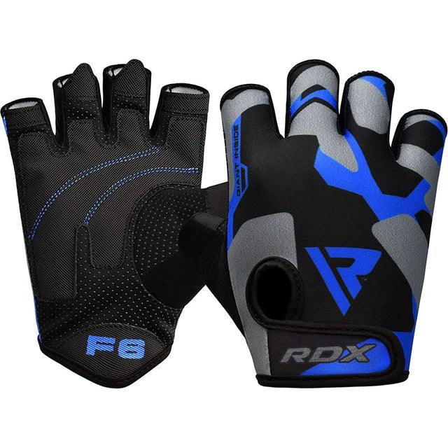 Guantes RDX F6 azules en Bolivia - vista principal para gimnasio - Chelo Sports