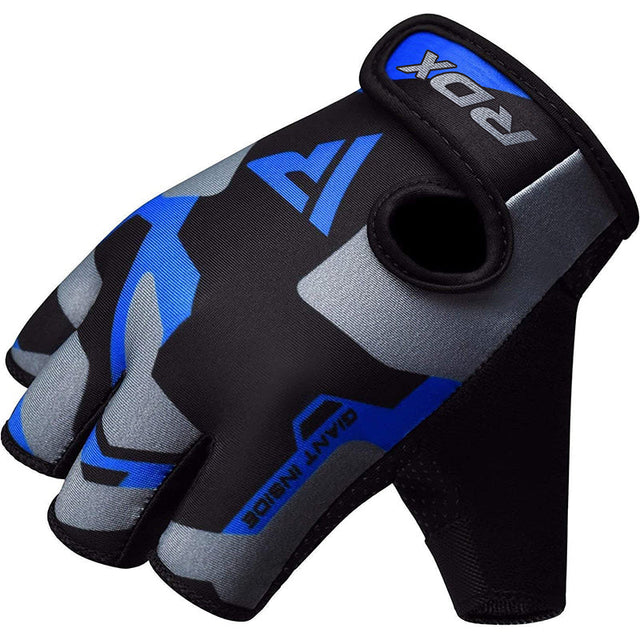 Guantes RDX F6 azules en Bolivia - palma para agarre en pesas - Chelo Sports