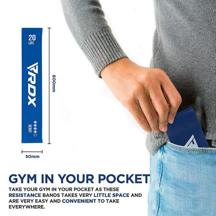 Bandas de resistencia RDX MU en Bolivia - entrenamiento funcional color azul - Chelo Sports