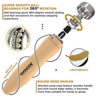 Thumbnail for RDX W2RDX BR JUMP ROPE WITH WOODEN HANDLES 10.3 FEET