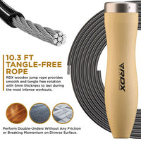 Thumbnail for RDX W2RDX BR JUMP ROPE WITH WOODEN HANDLES 10.3 FEET