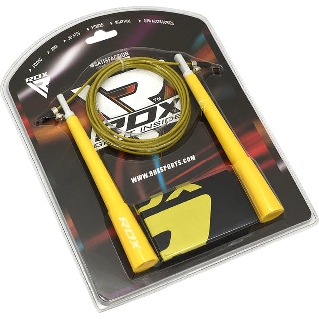 Cuerda RDX C8 amarilla en Bolivia - accesorio para cardio en gimnasio - Chelo Sports