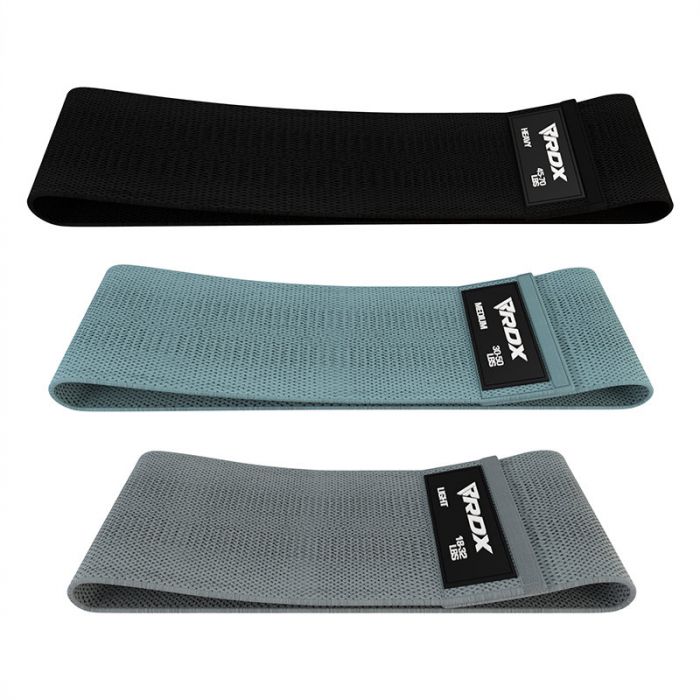 BANDAS COLOR GRIS DE ENTRENAMIENTO DE RESISTENCIA DE TELA RDX DURADERAS Y VERSÁTILES