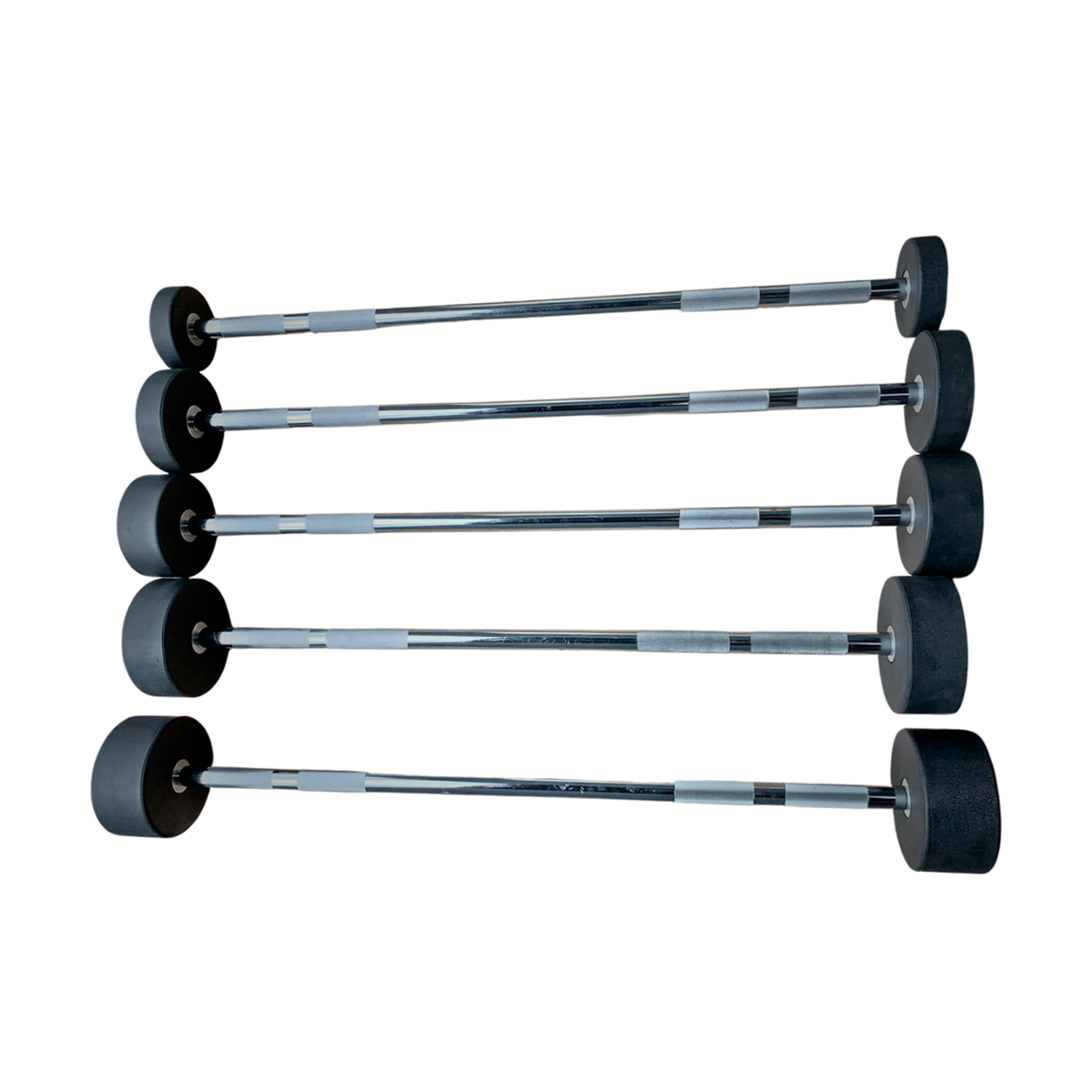 Set de rubber barbell de 10-30 Kgs.