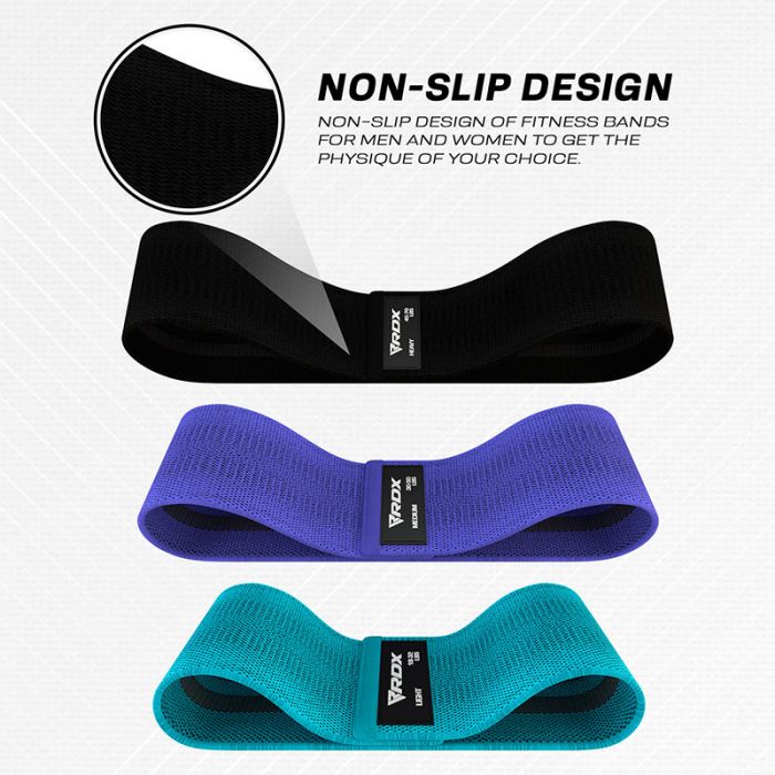 RDX DURABLE AND VERSATILE BLUE FABRIC RESISTANCE TRAINING BANDS