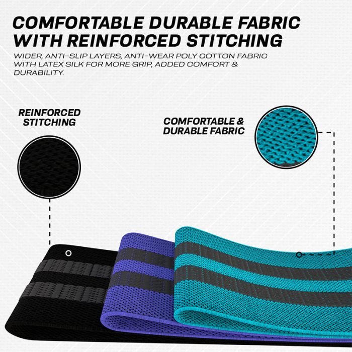 RDX DURABLE AND VERSATILE BLUE FABRIC RESISTANCE TRAINING BANDS