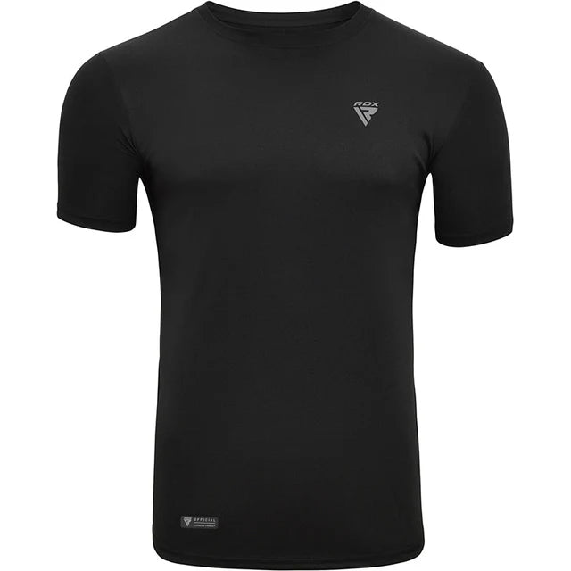 RDX T2 BLACK SHORT SLEEVE T-SHIRT HYPOALLERGENIC AND ABSORBENT 