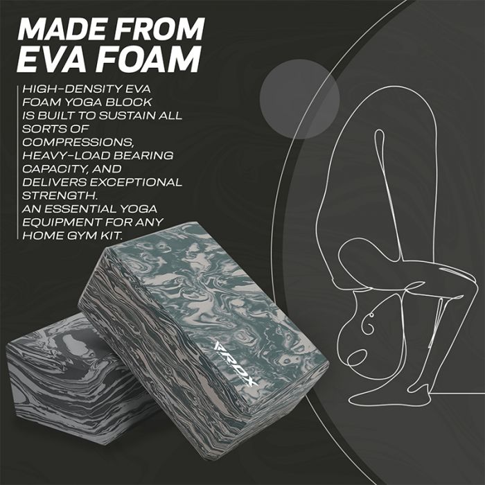 RDX GB HIGH DENSITY EVA FOAM NON-SLIP YOGA BLOCK GREY