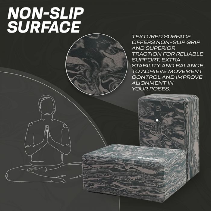RDX GB HIGH DENSITY EVA FOAM NON-SLIP YOGA BLOCK GREY
