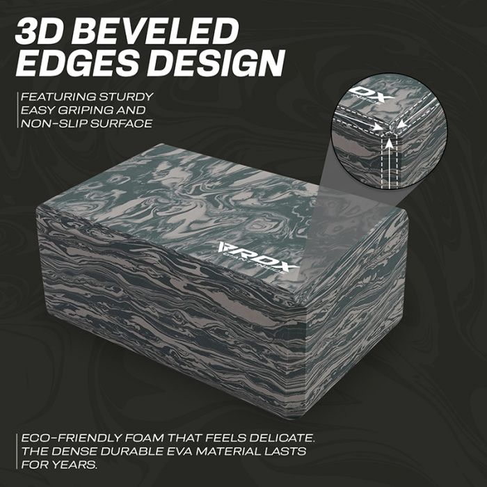 RDX GB HIGH DENSITY EVA FOAM NON-SLIP YOGA BLOCK GREY