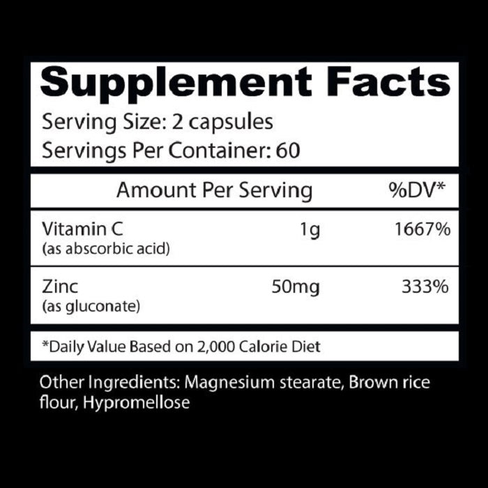 Vitamina C con zinc 120 Caps (Insane Labz)