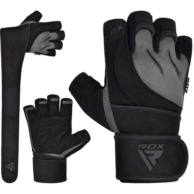 RDX L4 Open Finger Weight Lifting Gym Gloves 