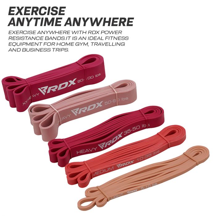 RDX MG 5 EN 1 BANDAS DE ASISTENCIA PARA DOMINADAS Y ESTIRAMIENTO CORPORAL PARA ENTRENAMIENTO DE RESISTENCIA ROSA