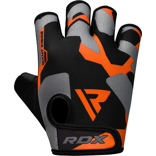 Guantes RDX F6 naranjas en Bolivia - palma con proteccion - Chelo Sports