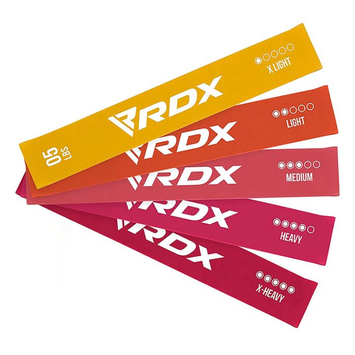 Bandas RDX MP 5 en 1 rosa en Bolivia - set de resistencia para dominadas - Chelo Sports