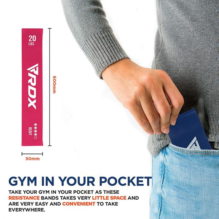 Bandas de resistencia RDX MP rosa en Bolivia - apoyo para pull ups - Chelo Sports
