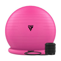 Thumbnail for PELOTA DE YOGA INFLABLE RDX B2 CON BASE ANTIDESLIZANTE, TUBOS DE RESISTENCIA Y BOMBA DE AIRE