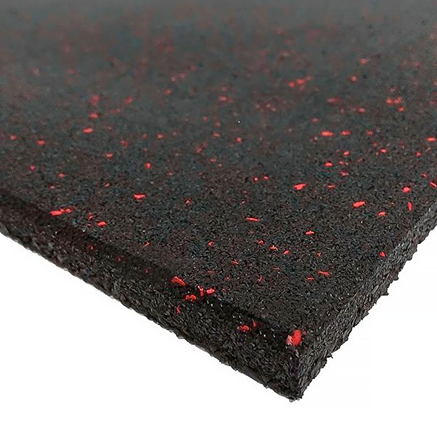 Piso de Goma Moteado Rojo 15mm en Bolivia - piso para gimnasio - Chelo Sports