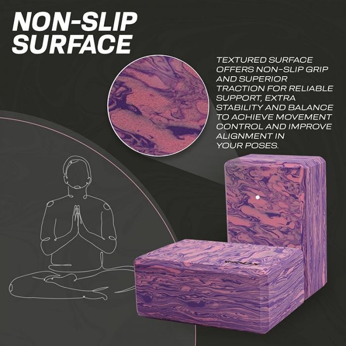 RDX HIGH DENSITY PP EVA FOAM NON-SLIP YOGA BLOCK PURPLE