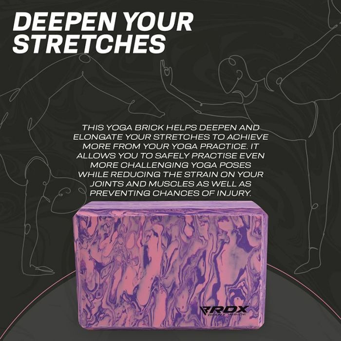 RDX HIGH DENSITY PP EVA FOAM NON-SLIP YOGA BLOCK PURPLE