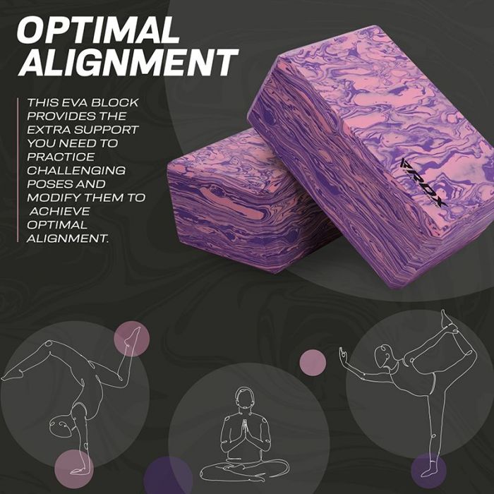 RDX HIGH DENSITY PP EVA FOAM NON-SLIP YOGA BLOCK PURPLE