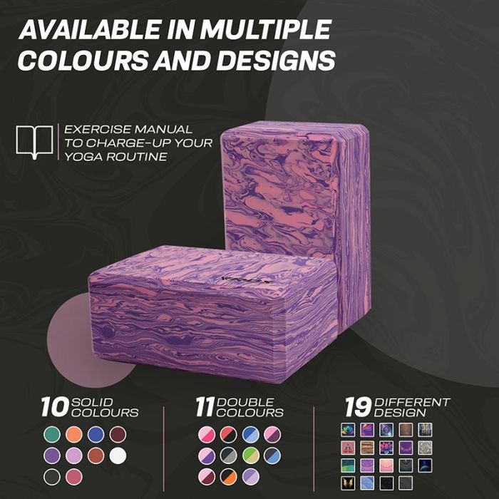 RDX HIGH DENSITY PP EVA FOAM NON-SLIP YOGA BLOCK PURPLE