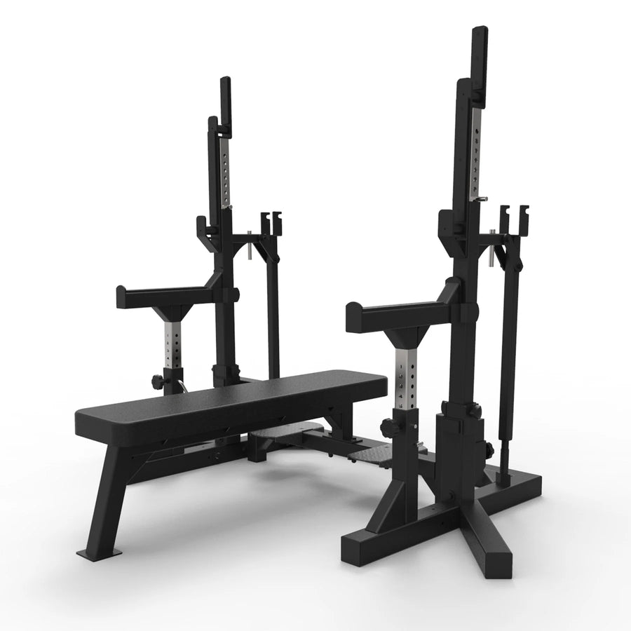 Banca Combo Rack de Powerlifting en Bolivia - vista frontal - Chelo Sports